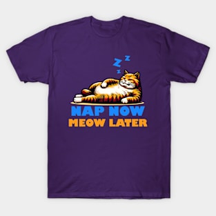 Cute Fat Lazy Cat Lying T-Shirt